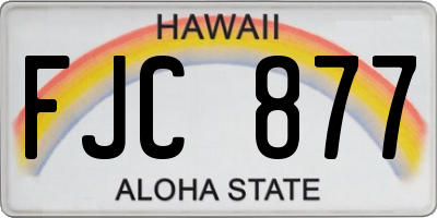 HI license plate FJC877