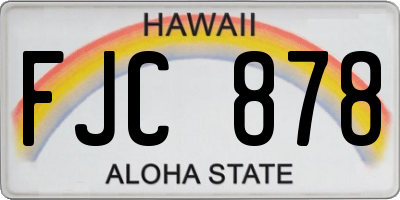 HI license plate FJC878