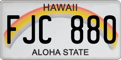HI license plate FJC880