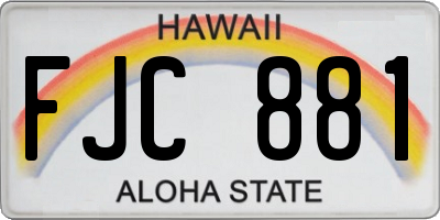 HI license plate FJC881