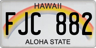 HI license plate FJC882