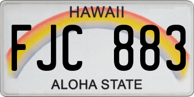 HI license plate FJC883