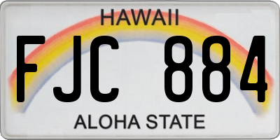 HI license plate FJC884