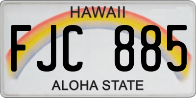 HI license plate FJC885