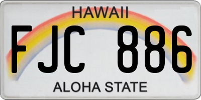 HI license plate FJC886