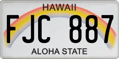 HI license plate FJC887