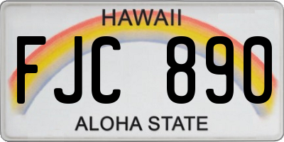 HI license plate FJC890
