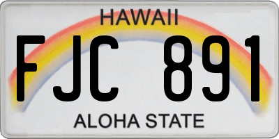 HI license plate FJC891