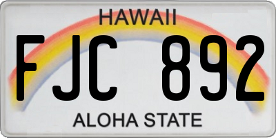 HI license plate FJC892