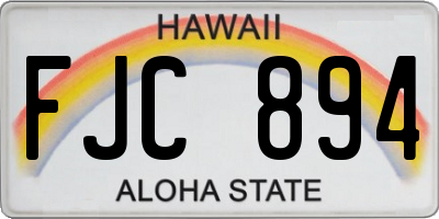 HI license plate FJC894