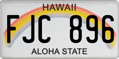 HI license plate FJC896