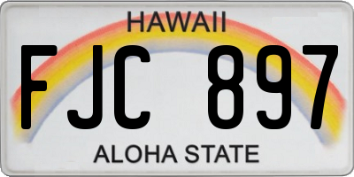 HI license plate FJC897