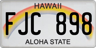 HI license plate FJC898