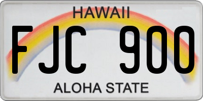 HI license plate FJC900