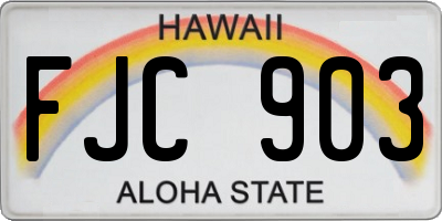 HI license plate FJC903