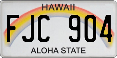 HI license plate FJC904