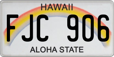 HI license plate FJC906