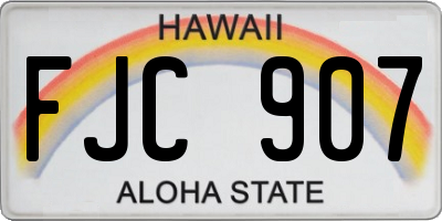 HI license plate FJC907