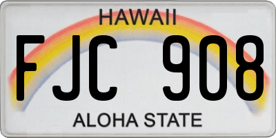 HI license plate FJC908