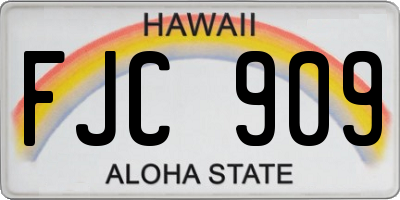 HI license plate FJC909