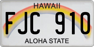HI license plate FJC910