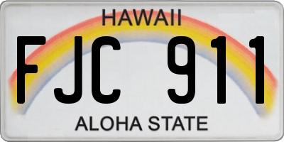 HI license plate FJC911