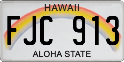 HI license plate FJC913
