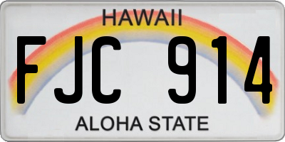 HI license plate FJC914