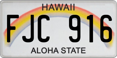 HI license plate FJC916