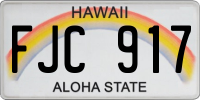 HI license plate FJC917