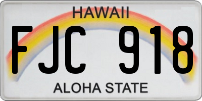 HI license plate FJC918
