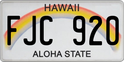 HI license plate FJC920