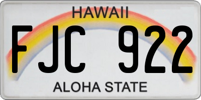 HI license plate FJC922