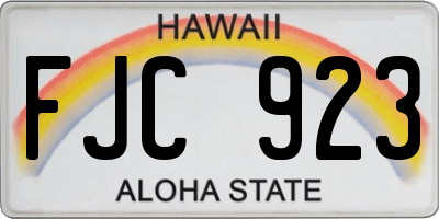 HI license plate FJC923