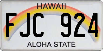 HI license plate FJC924