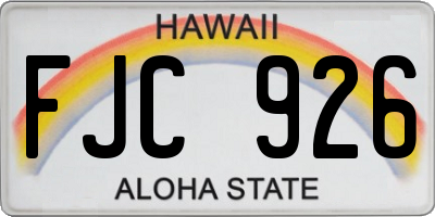 HI license plate FJC926