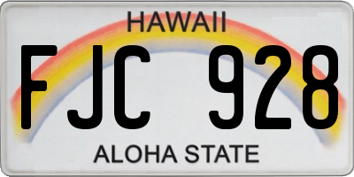 HI license plate FJC928