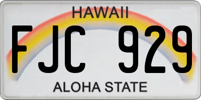 HI license plate FJC929