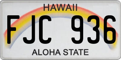 HI license plate FJC936