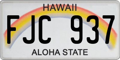 HI license plate FJC937