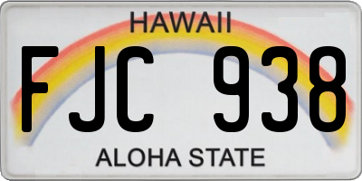 HI license plate FJC938