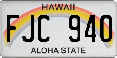 HI license plate FJC940