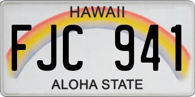 HI license plate FJC941