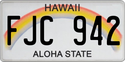 HI license plate FJC942