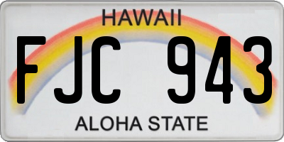 HI license plate FJC943