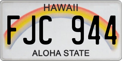 HI license plate FJC944