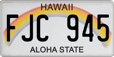 HI license plate FJC945