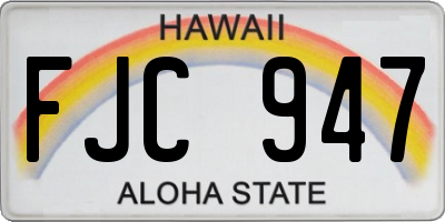 HI license plate FJC947