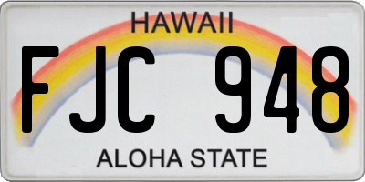 HI license plate FJC948
