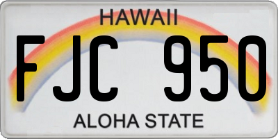 HI license plate FJC950